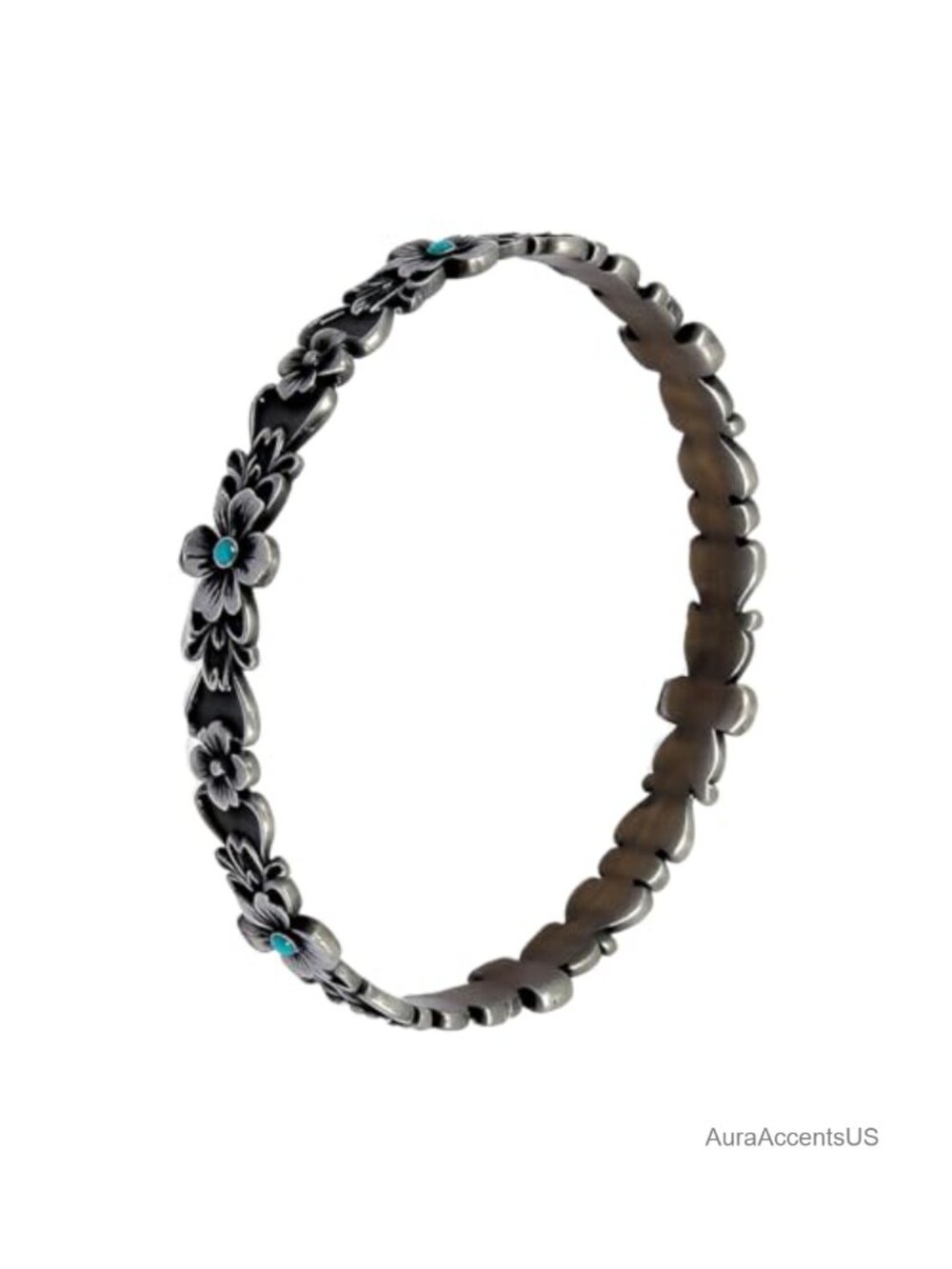 Vintage Western Cowgirl Bangle Bracelets Stackable Turquoise Floral Gothic
